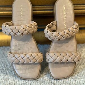 Sincerely Jules Taupe Braided Sandals
